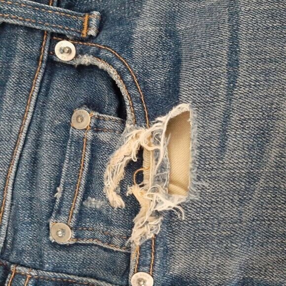 RAG & BONE \ Mid-Rise Skinny Destroyed Blue Jeans Sz 26 - Picture 14 of 16